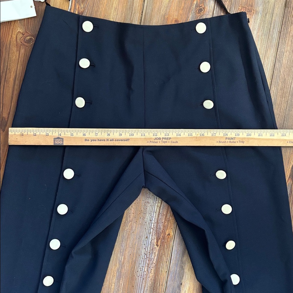 Tory Burch "Carrie" Dark Blue Wide-Leg Pants with Button Accents SZ 12 NWT - Picture 10 of 15